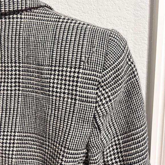 HARVE Bernard 100% wool houndstooth tweedWomen blazer, sz 4, vintage 80s style - Picture 2 of 6